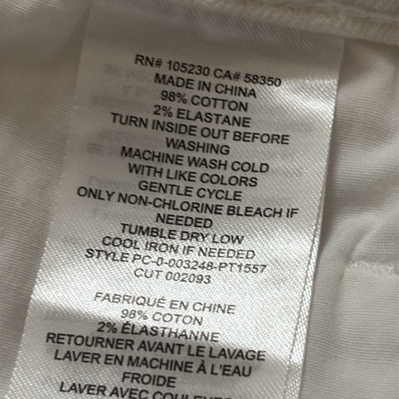 Current/Elliott Straight Leg Denim Jeans White Zip Fly Stretch Size 27 - Picture 12 of 13